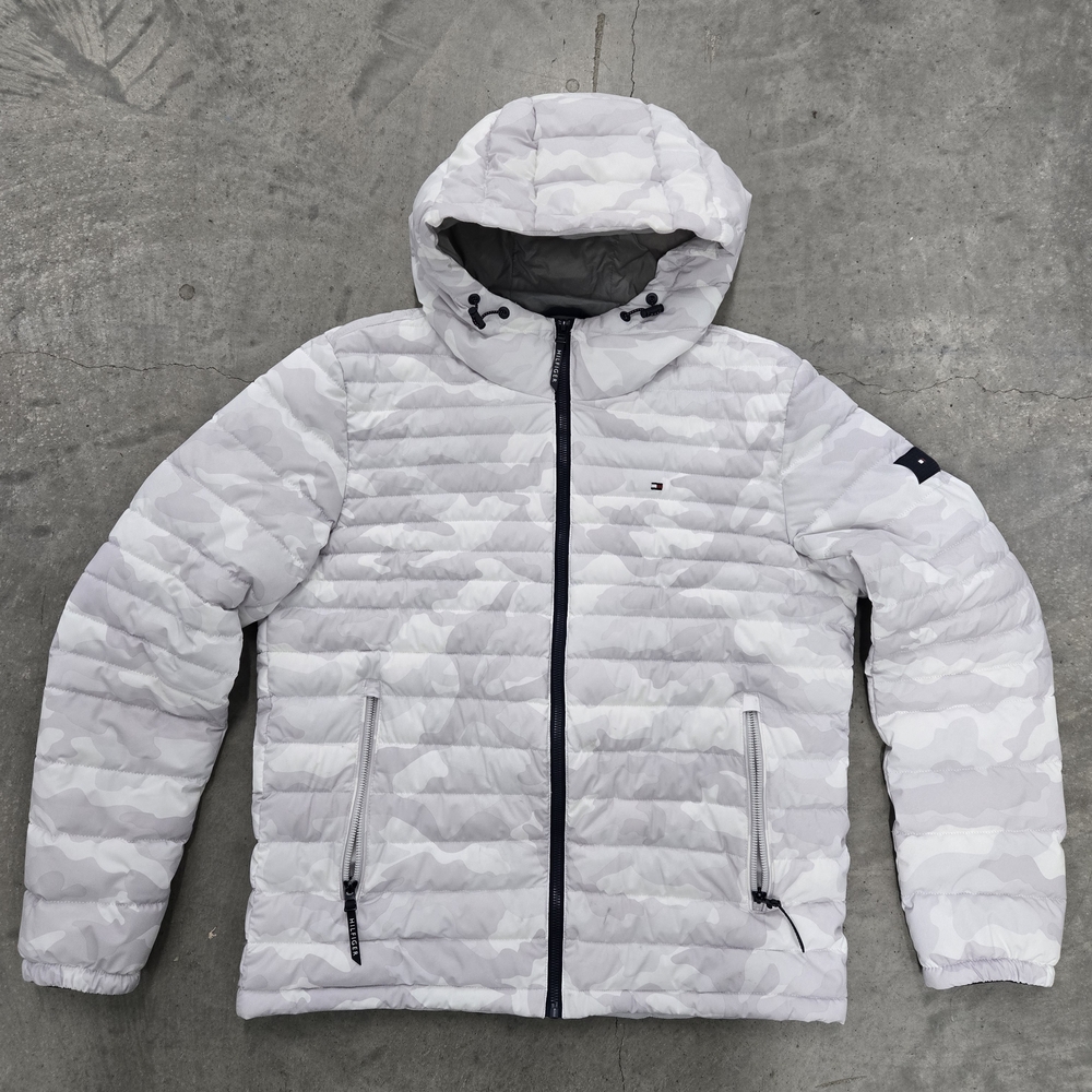 Tommy Hilfiger Gray Camouflage Puffer Jacket